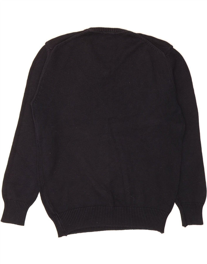 MASSIMO DUTTI Mens V-Neck Jumper Sweater Medium Navy Blue Cotton Vintage Massimo Dutti and Second-Hand Massimo Dutti from Messina Hembry 