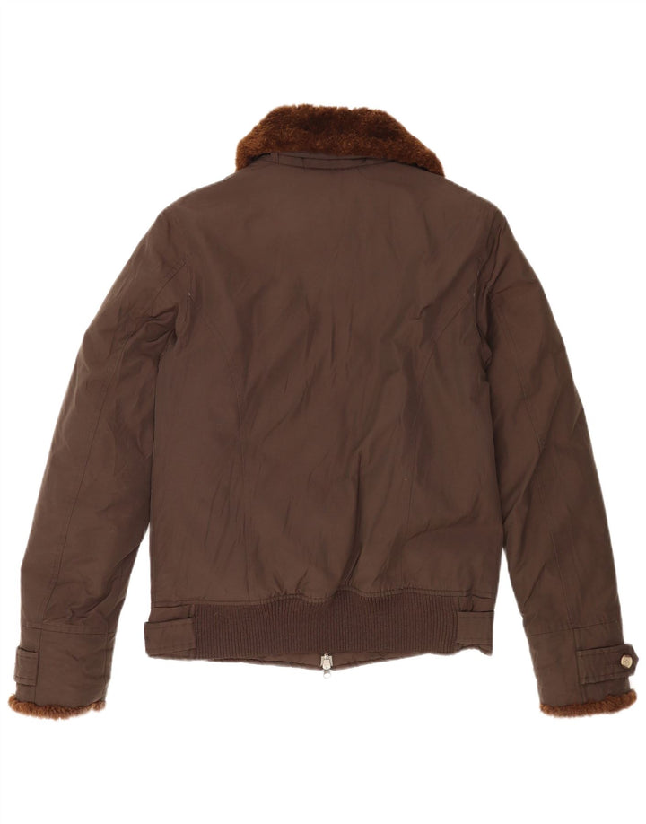 Woolrich Ženska podstavljena jakna UK 16 Veliki smeđi pamuk