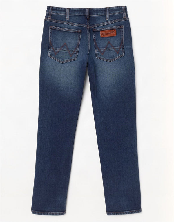 Wrangler muške Greensboro ravne traperice W36 L30 plavi pamuk