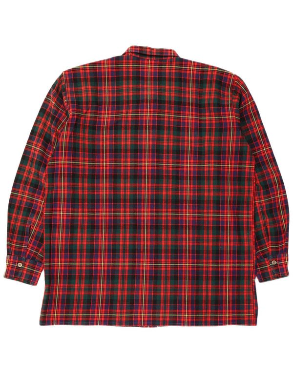 Vintage muška flanelska košulja srednje crvene kare