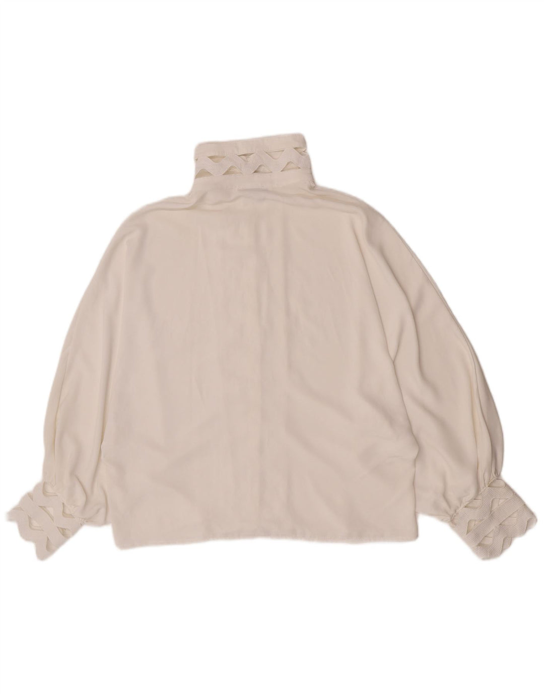 Vintage ženska košulja bluza UK 14 Veliki bijeli poliester