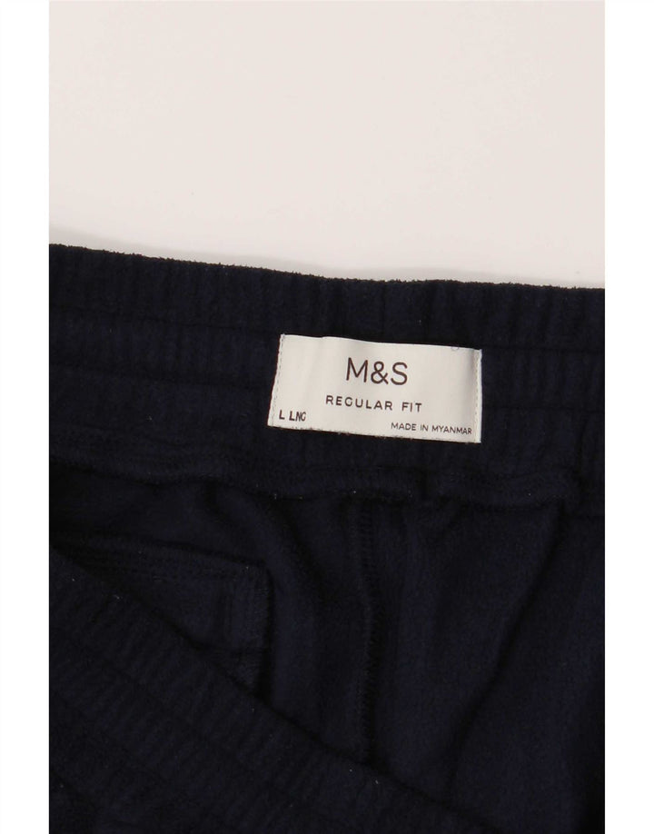 Marks & Spencer muške hlače od trenirke od flisa, velike tamnoplave poliesterske hlače