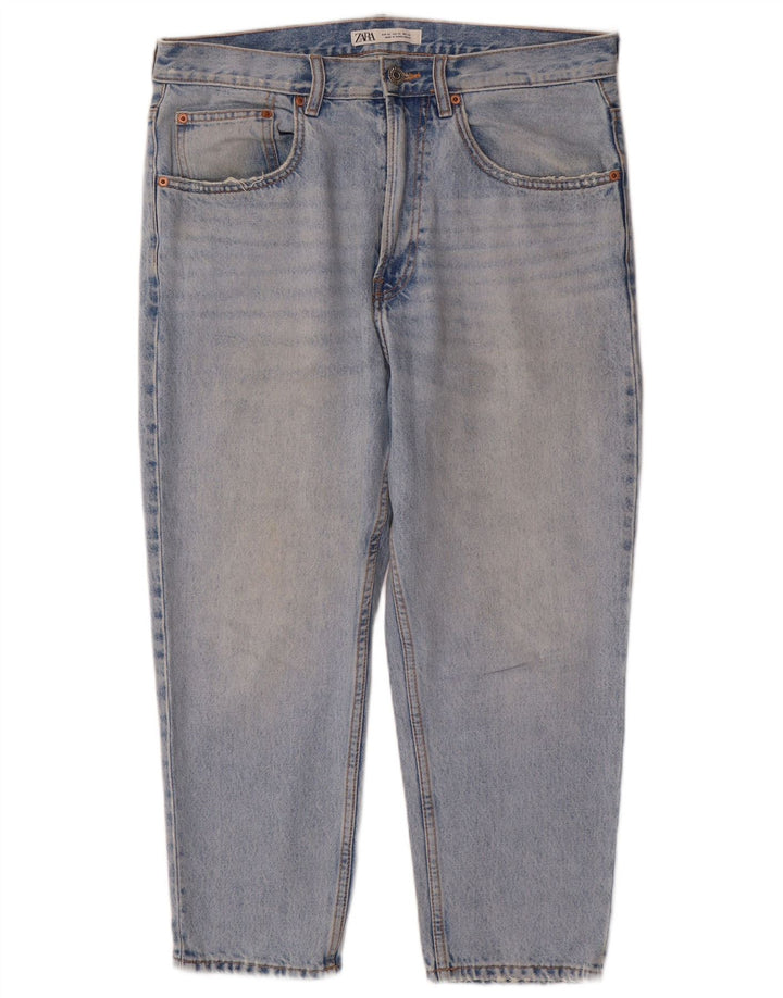 ZARA Muške skraćene traperice EU 42 Large W32 L24 Plave