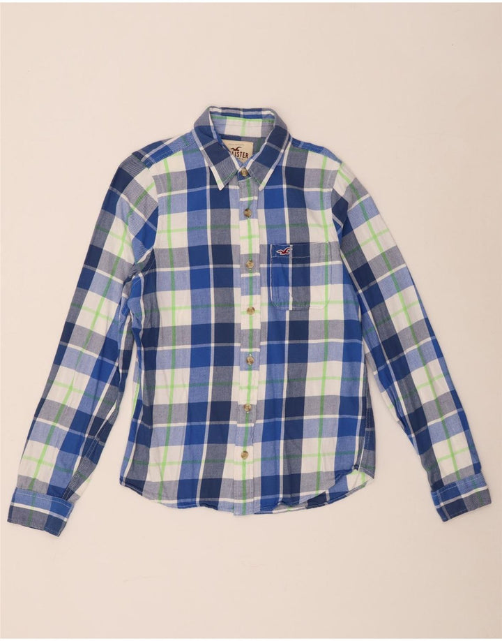Hollister muška flanelska košulja srednje plave pamučne kare