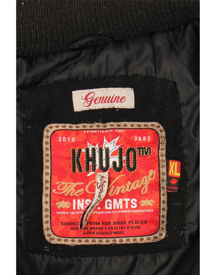 KHUJO Womens Hooded Windbreaker Jacket UK 18 XL Black Polyester Vintage KHUJO and Second-Hand KHUJO from Messina Hembry 