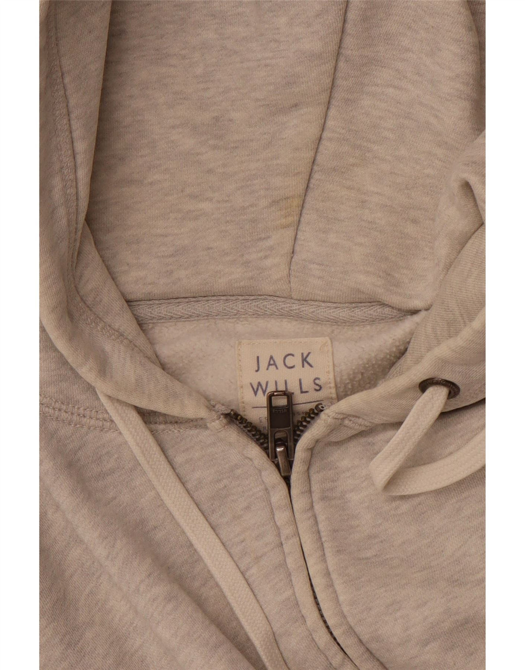 JACK WILLS Muški pulover s kapuljačom s patentnim zatvaračem, mali sivi pamuk