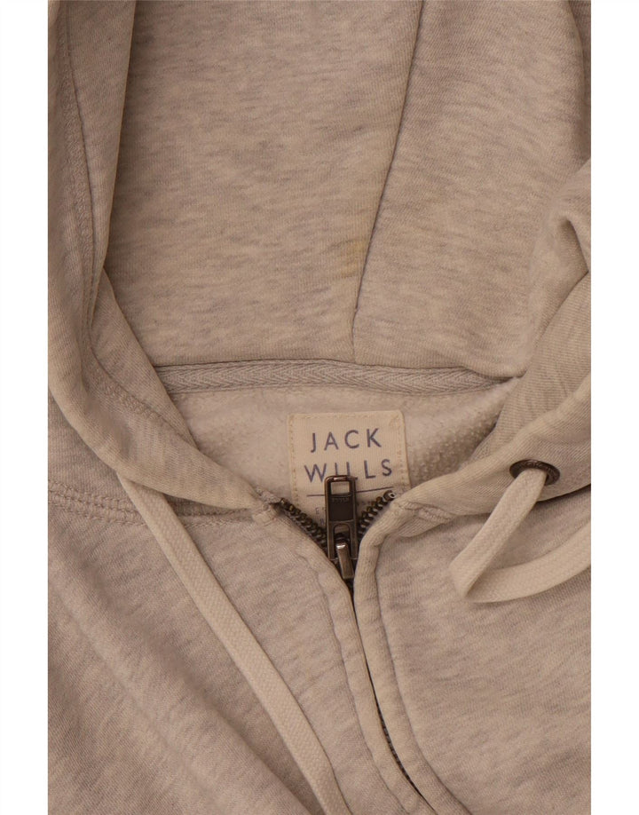 JACK WILLS Muški pulover s kapuljačom s patentnim zatvaračem, mali sivi pamuk