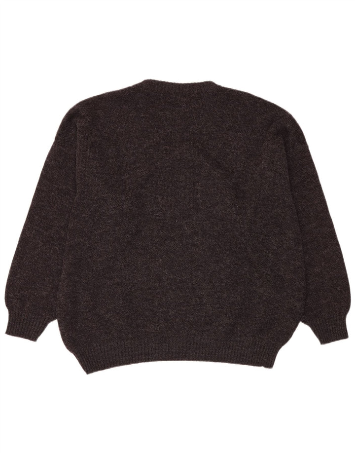 VINTAGE muški džemper s okruglim izrezom IT 54 XL Sivi Fair Isle vuneni