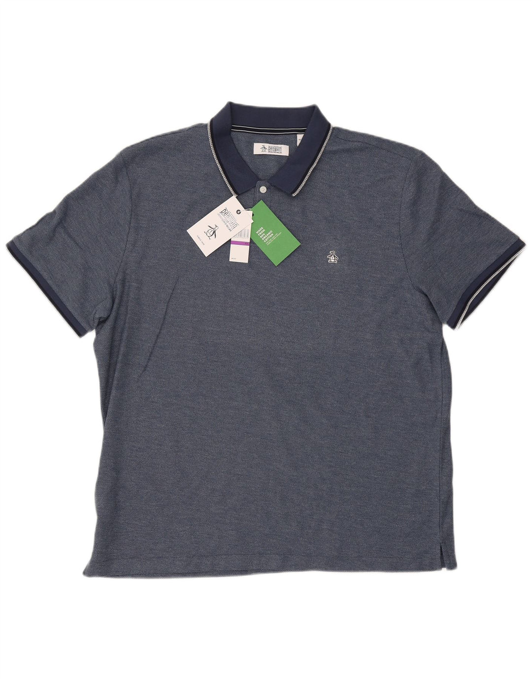 Penguin Mens Polo Shirt 2XL Navy Blue Cotton