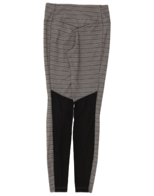 Nike Ženske Dri Fit Leggings UK 8 Male sive Colourblock najlon