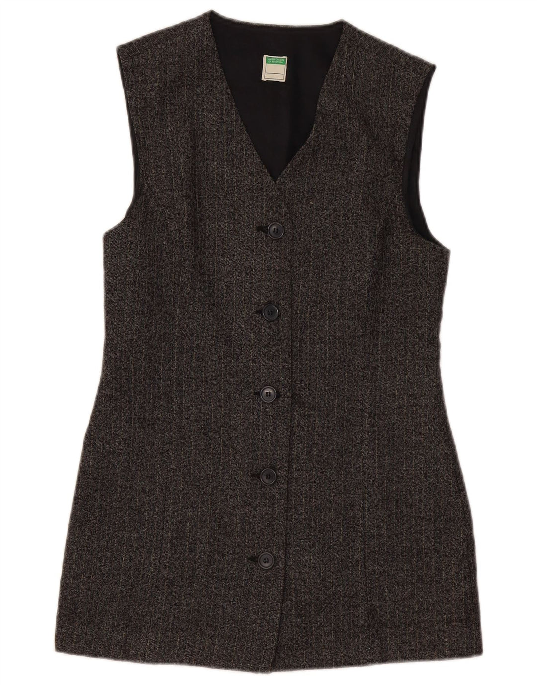 BENETTON Ženska dugačka jakna jakna UK 10 male sive pruge