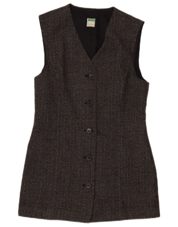 BENETTON Ženska dugačka jakna jakna UK 10 male sive pruge