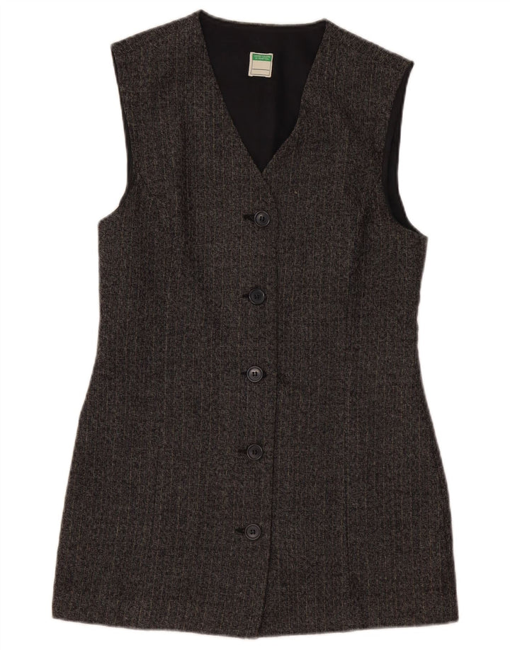 BENETTON Ženska dugačka jakna jakna UK 10 male sive pruge