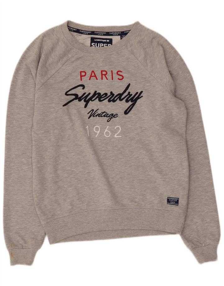 Superdry ženski džemper s grafičkim motivima UK 10 Small Grey Flected
