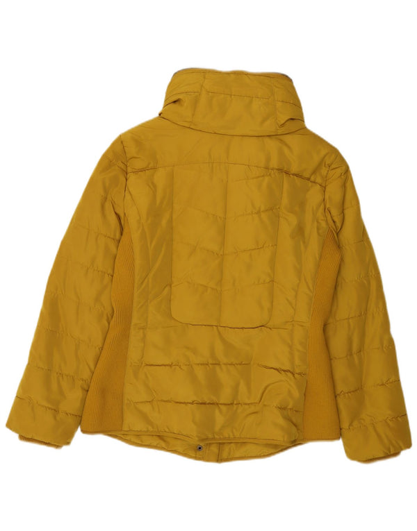 LAURA ASHLEY Womens Padded Jacket UK 12 Medium Yellow Polyester