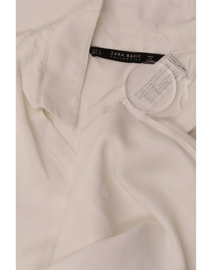 Zara ženska košulja bluza UK 10 Mala bijela viskoza