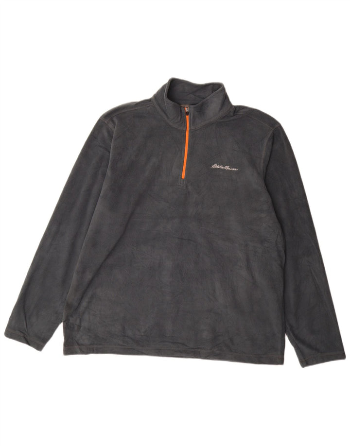 Eddie Bauer muški džemper od flisa s patentnim izrezom XL sivi poliester