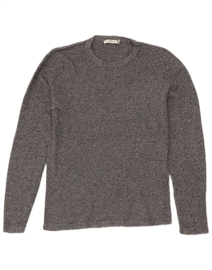 Jack & Jones muški džemper s okruglim izrezom, srednje sivi flekasti pamuk