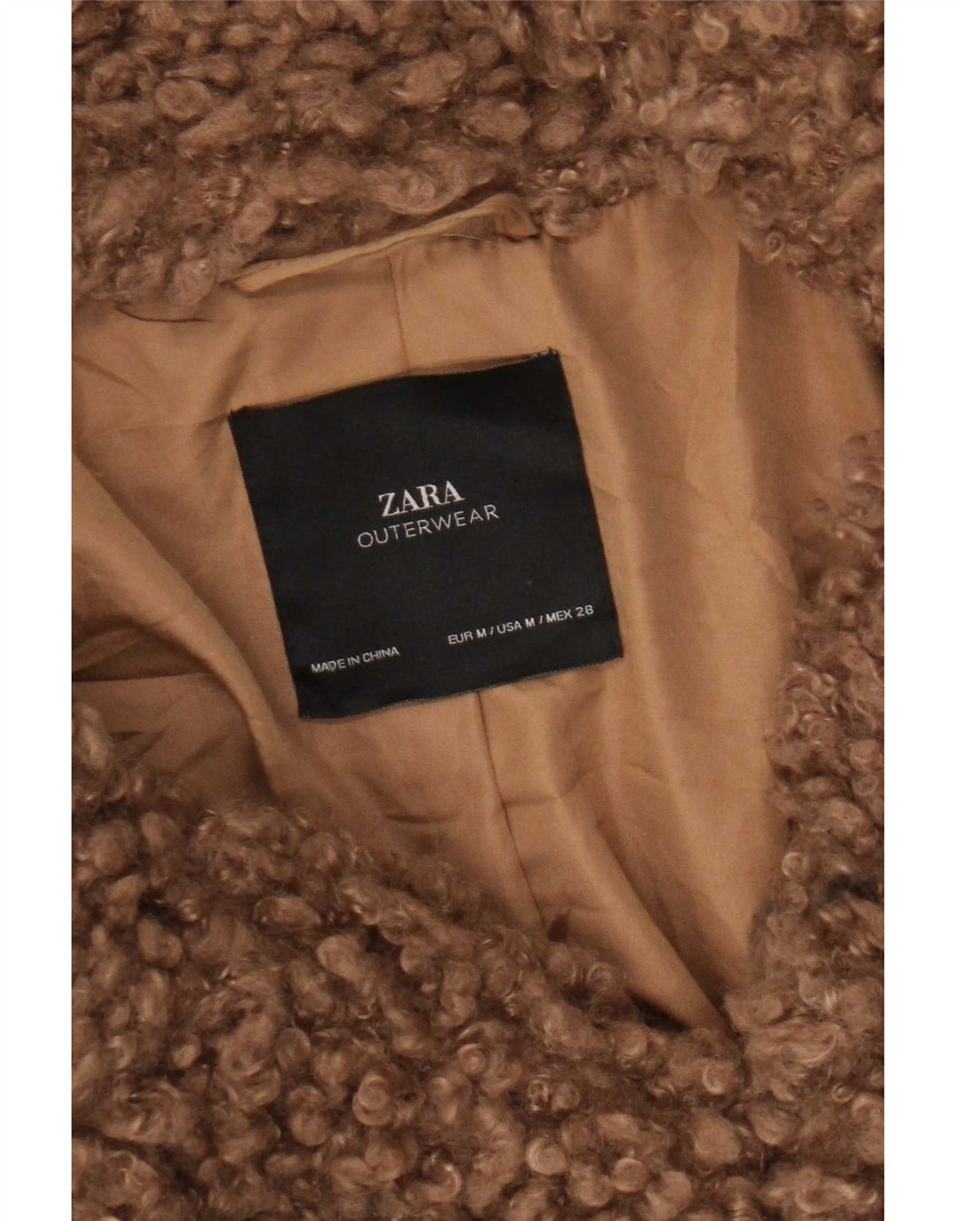 Zara ženski preveliki kaput od umjetnog krzna UK 14 srednje smeđe boje
