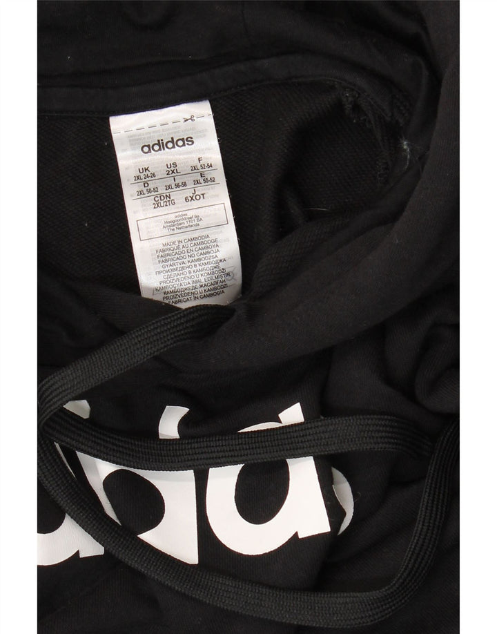 ADIDAS Ženska majica s kapuljačom s kapuljačom UK 24/26 2XL crni pamuk