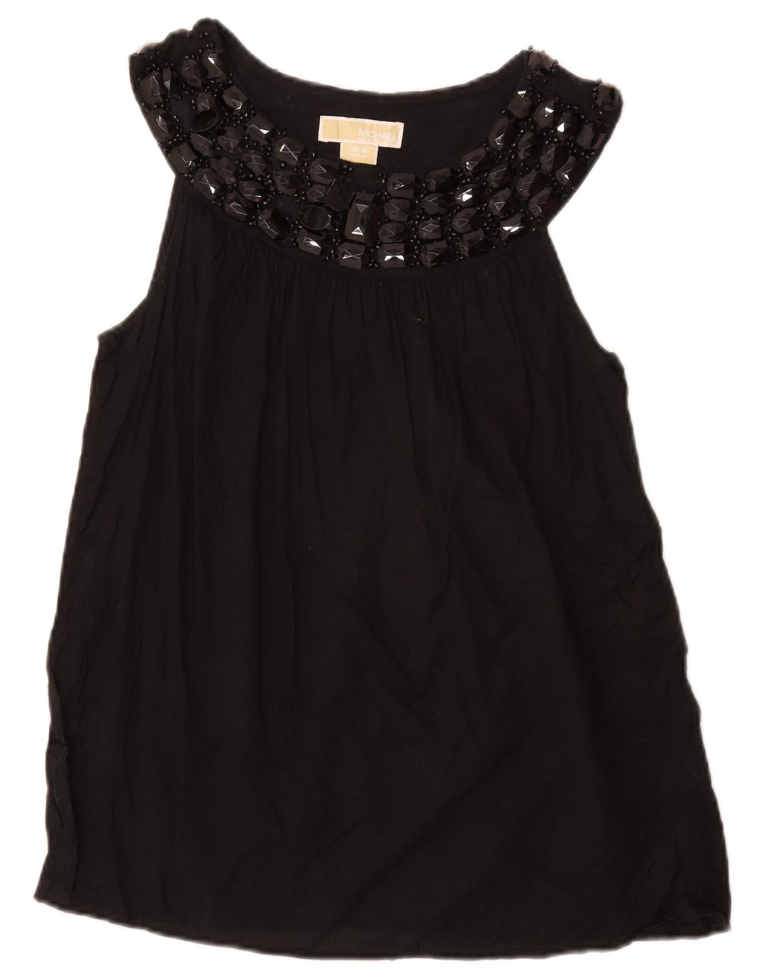 MICHAEL KORS Ženski gornji dio bluze bez rukava UK 12 Srednje crni pamuk