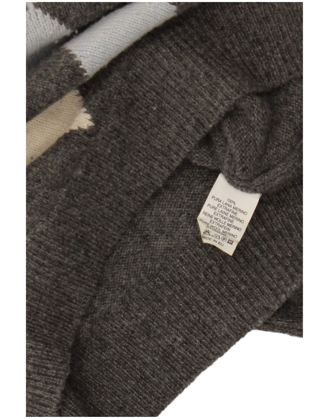 VINTAGE ženski džemper s okruglim izrezom UK 14 Srednje siva Argyle/Diamond