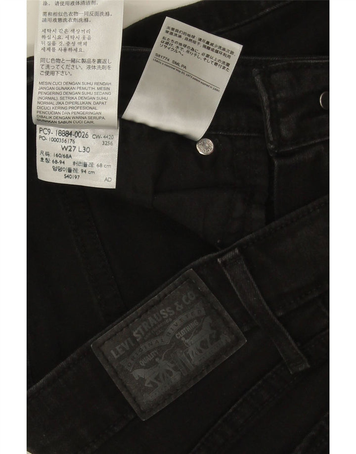 Levi's ženske 712 uske traperice W27 L28 crni pamuk