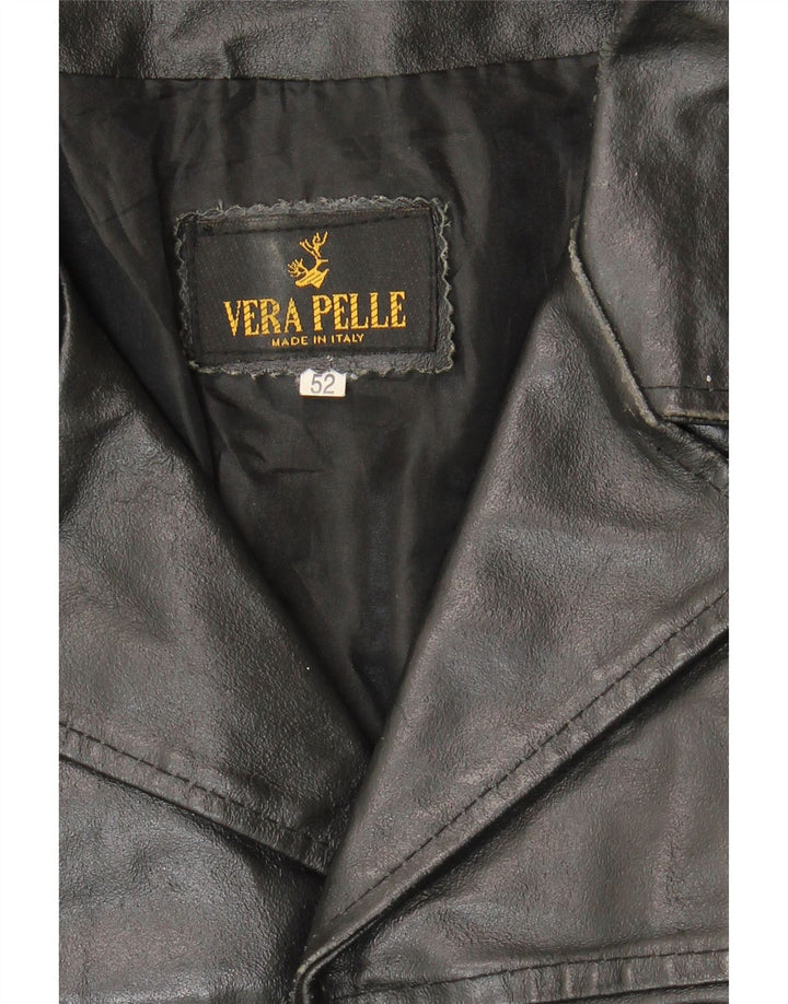 VINTAGE muška kožna jakna IT 52 XL crna koža
