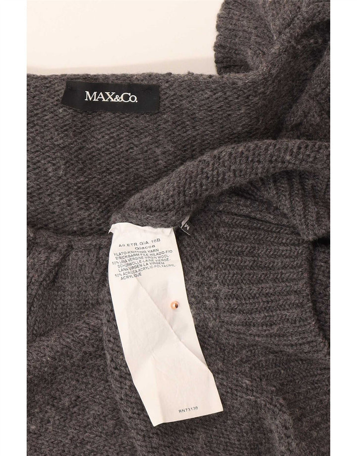 Max & Co. Ženski kratki kardigan pulover UK 12 Srednje siva vuna