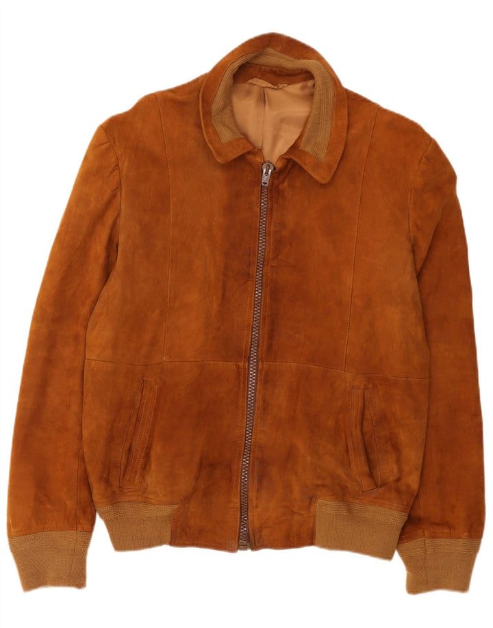 Vintage muška bomber jakna od brušene kože IT 52 XL smeđa