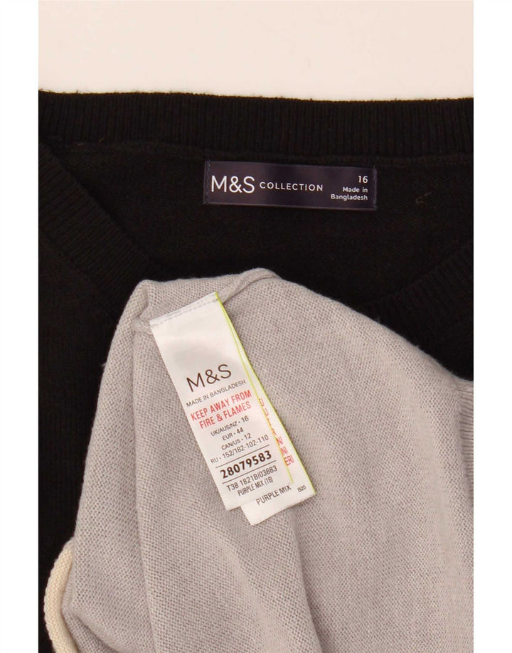 Marks & Spencer ženski džemper s veznim izrezom UK 16 Veliki višebojni