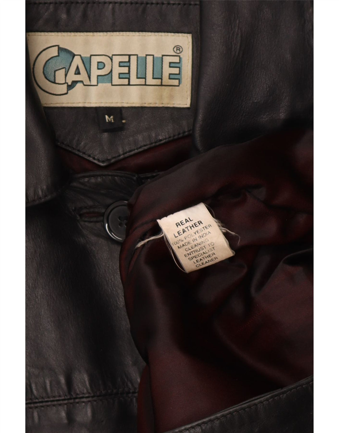 CAPELLE Womens Leather Jacket UK 14 Medium Black Leather