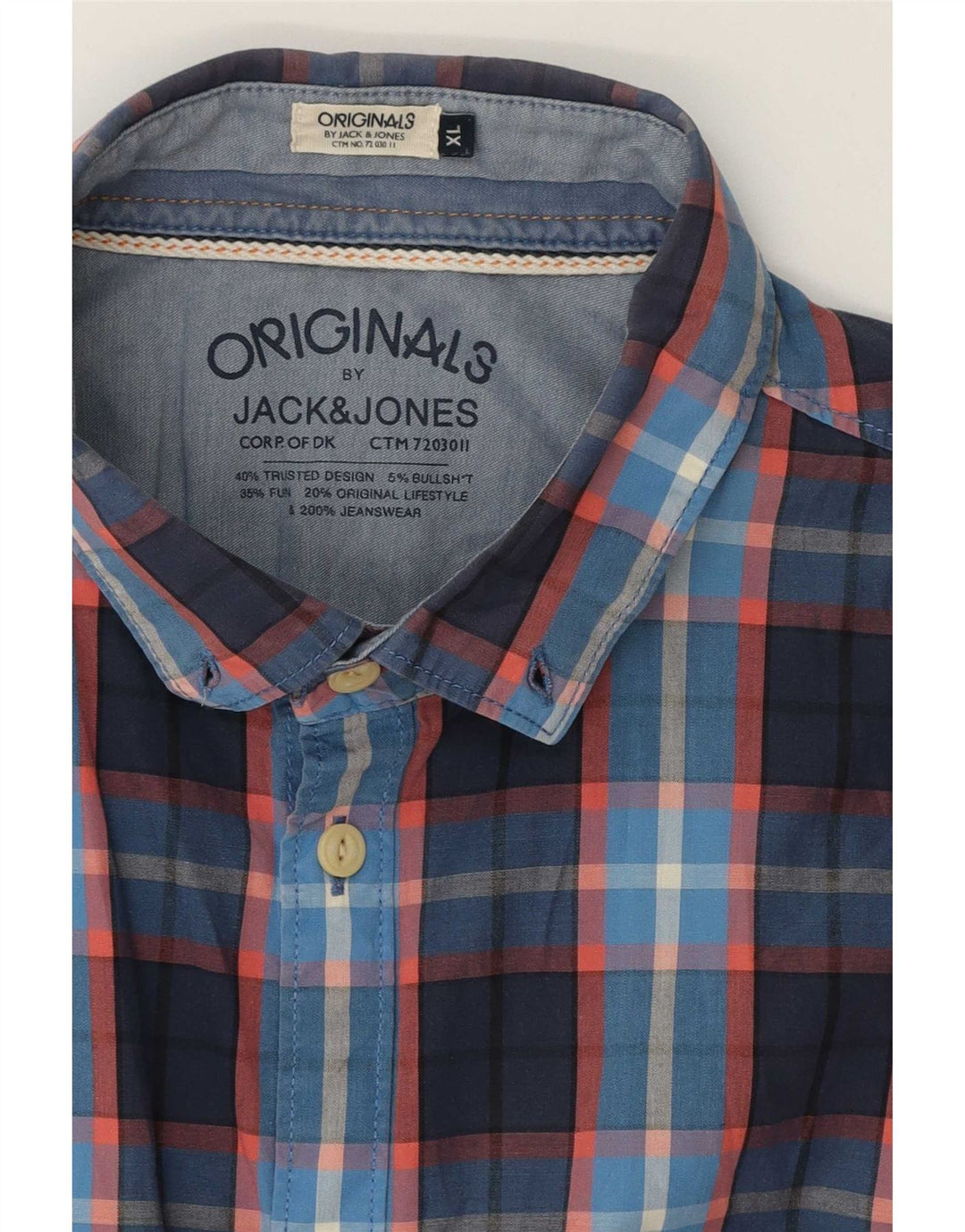 Jack & Jones muška košulja kratkih rukava XL tamnoplavi karirani