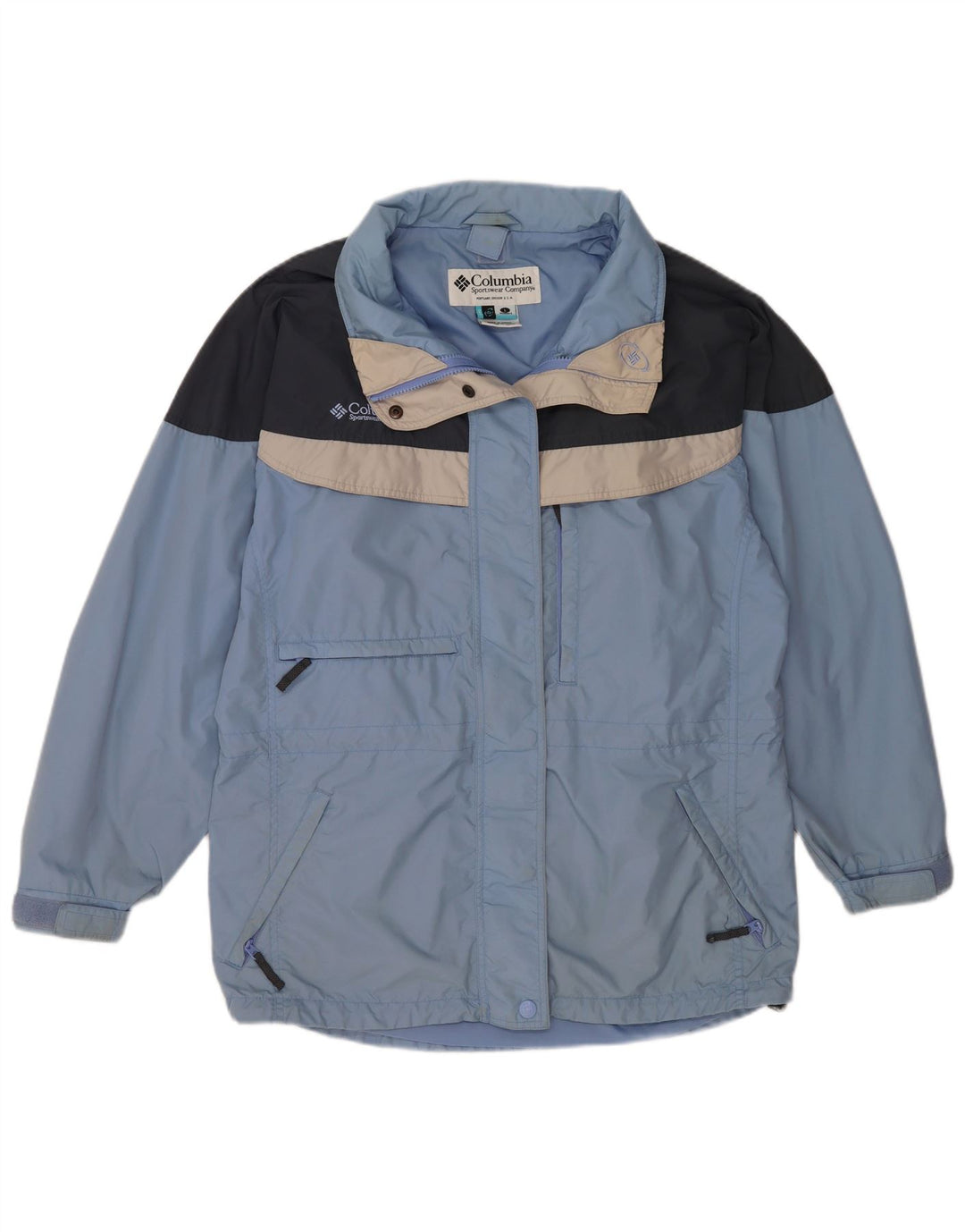 COLUMBIA Womens Oversized Windbreaker Jacket UK 16 Large Blue Colourblock