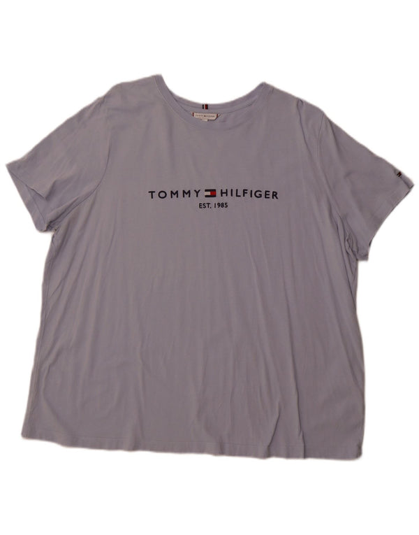TOMMY HILFIGER Ženska majica kratkih rukava s grafičkim motivima UK 24 4XL Plavi pamuk