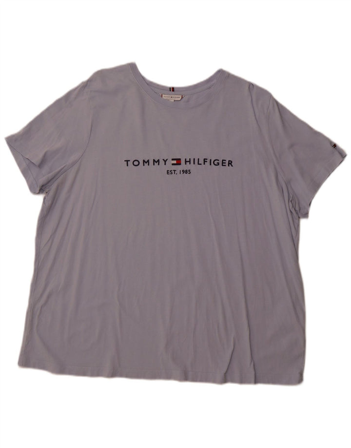 TOMMY HILFIGER Ženska majica kratkih rukava s grafičkim motivima UK 24 4XL Plavi pamuk