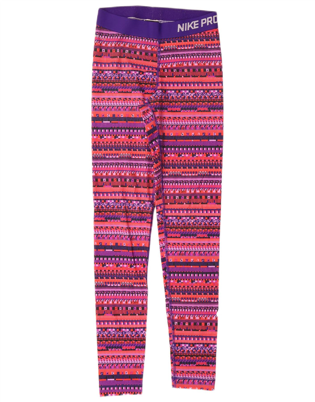 NIKE Ženske Dri Fit Graphic Leggings UK 8 Male višebojne geometrijske