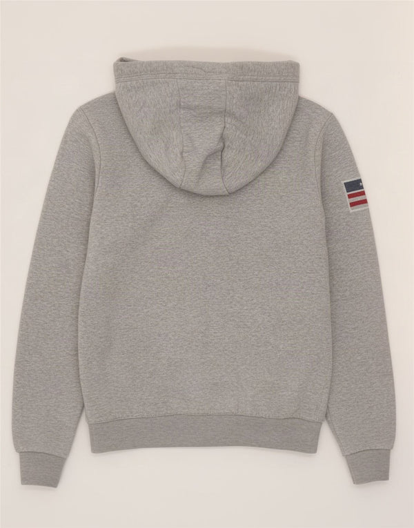 U.S. Polo Assn. Muški pulover s kapuljačom s patentnim zatvaračem Veliki sivi pamuk