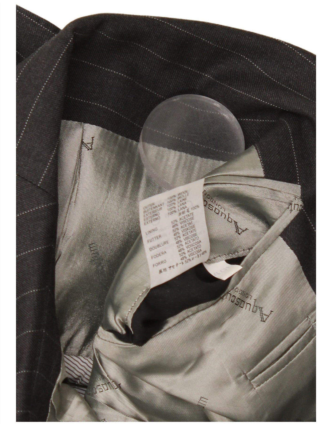 Aquascutum muška jakna sako s 3 gumba UK 40 Vunene velike sive pruge