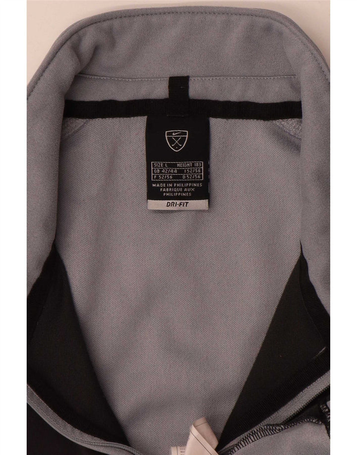 Nike Dri Fit Pulover Top Trenirka UK 42/44 Large Grey Colourblock