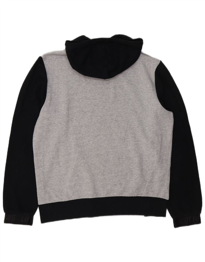 LOTTO Mens Hoodie Jumper Medium Grey Colourblock