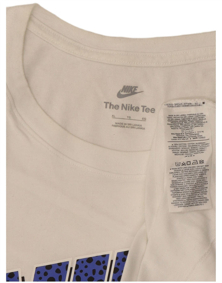 Nike Muška majica kratkih rukava s grafičkim motivima XL bijeli pamuk