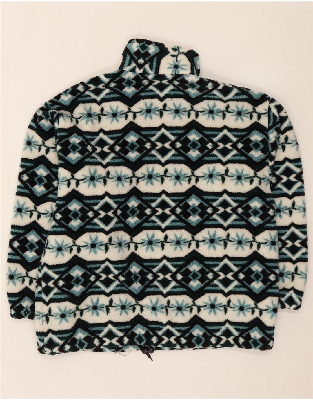 VINTAGE Muška jakna od flisa UK 40 Large Blue Geometric