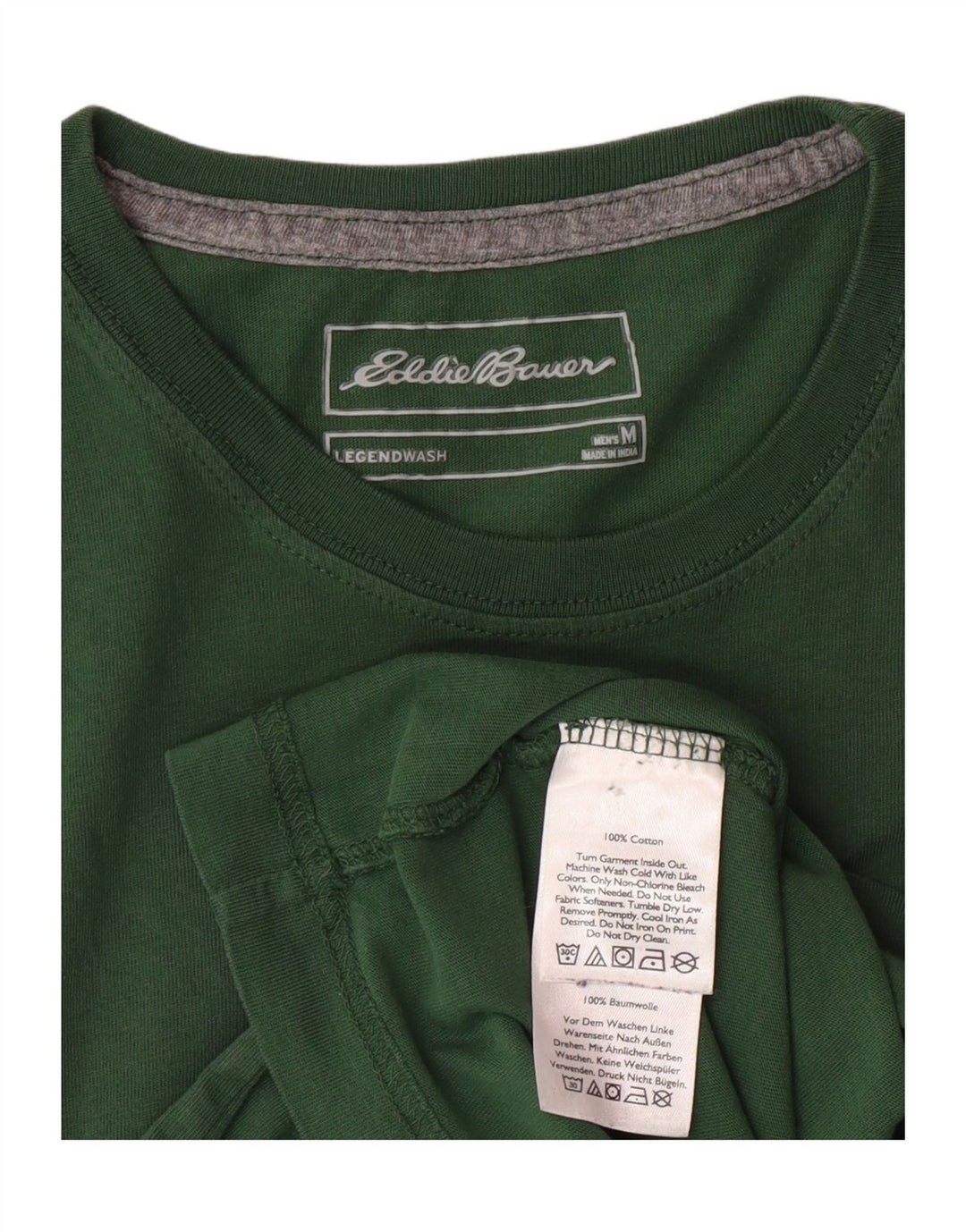 EDDIE BAUER Mens T-Shirt Top Medium Green Cotton Vintage Eddie Bauer and Second-Hand Eddie Bauer from Messina Hembry 
