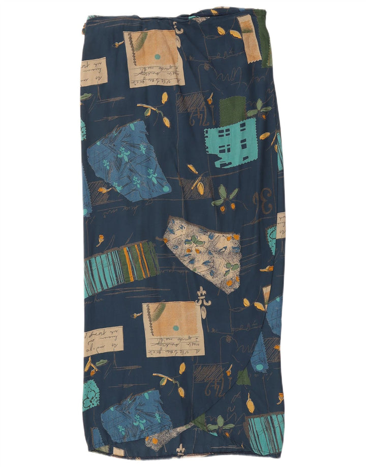 Vintage ženska suknja na omot W30 Srednje tamnoplava patchwork