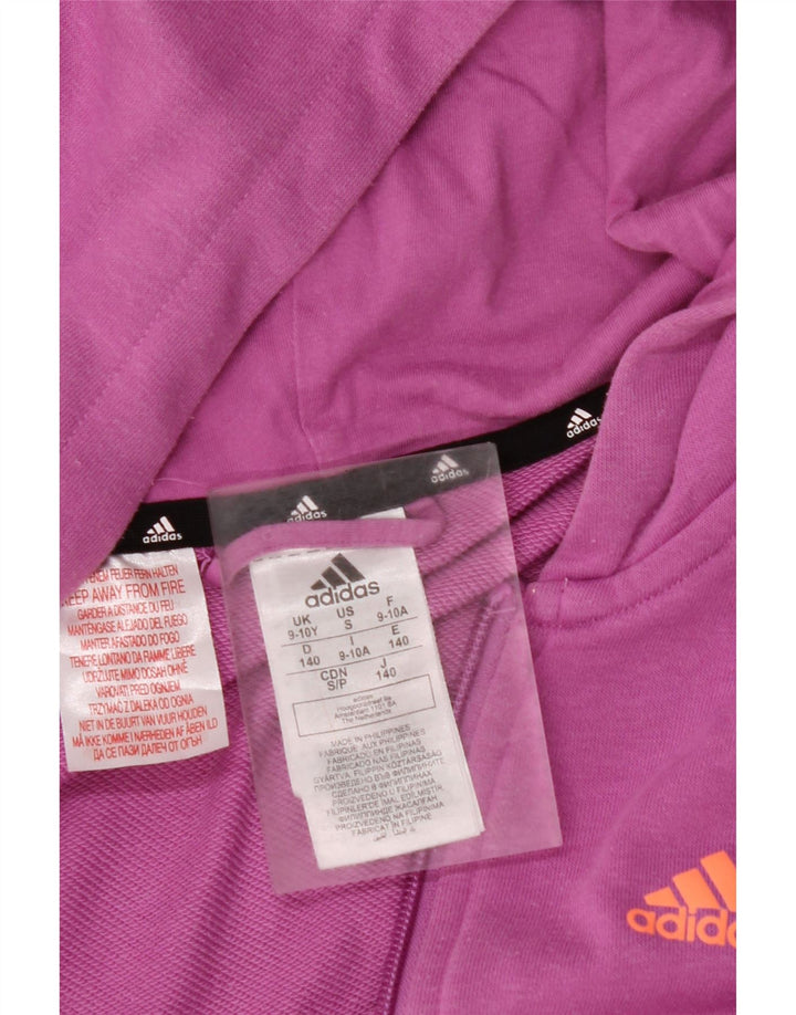 ADIDAS ljubičasta pamučna majica s kapuljačom s patentnim zatvaračem ADIDAS za djevojčice 9-10 godina