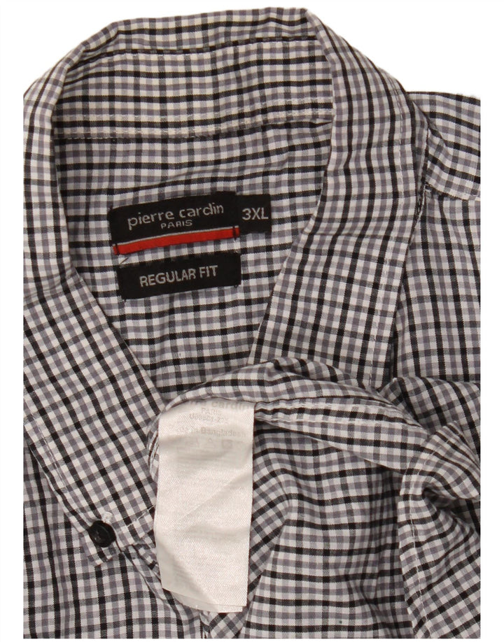 Pierre Cardin muška majica kratkih rukava standardnog kroja 3XL sivi karirani poliester