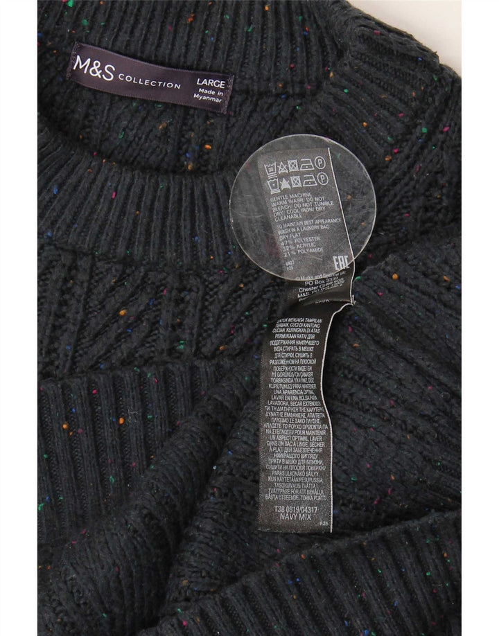 Marks & Spencer muški džemper s okruglim izrezom, veliki tamnoplavi pulover