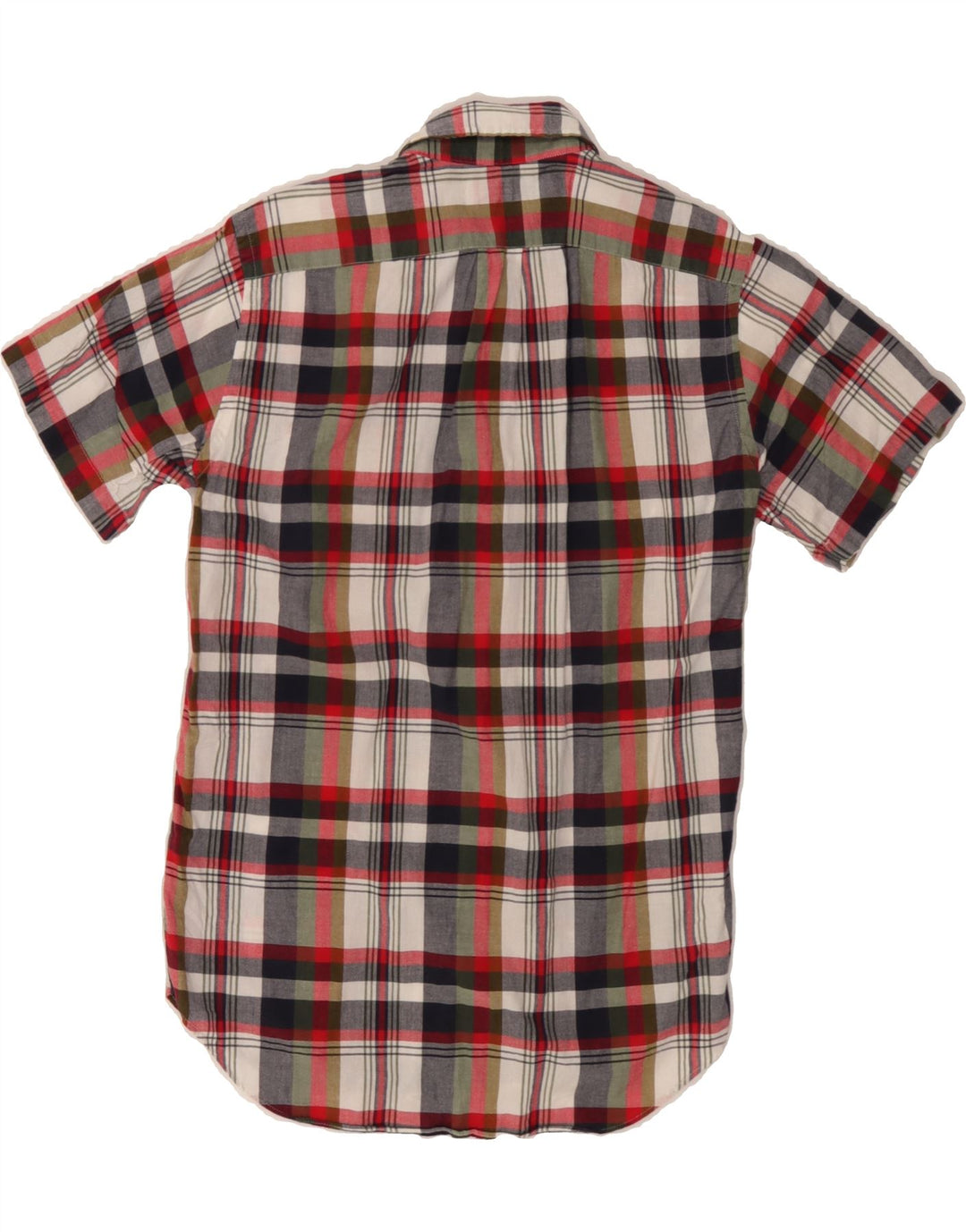 J. CREW Mens Tailored Short Sleeve Flannel Shirt XS Multicoloured Check Vintage J. Crew and Second-Hand J. Crew from Messina Hembry 
