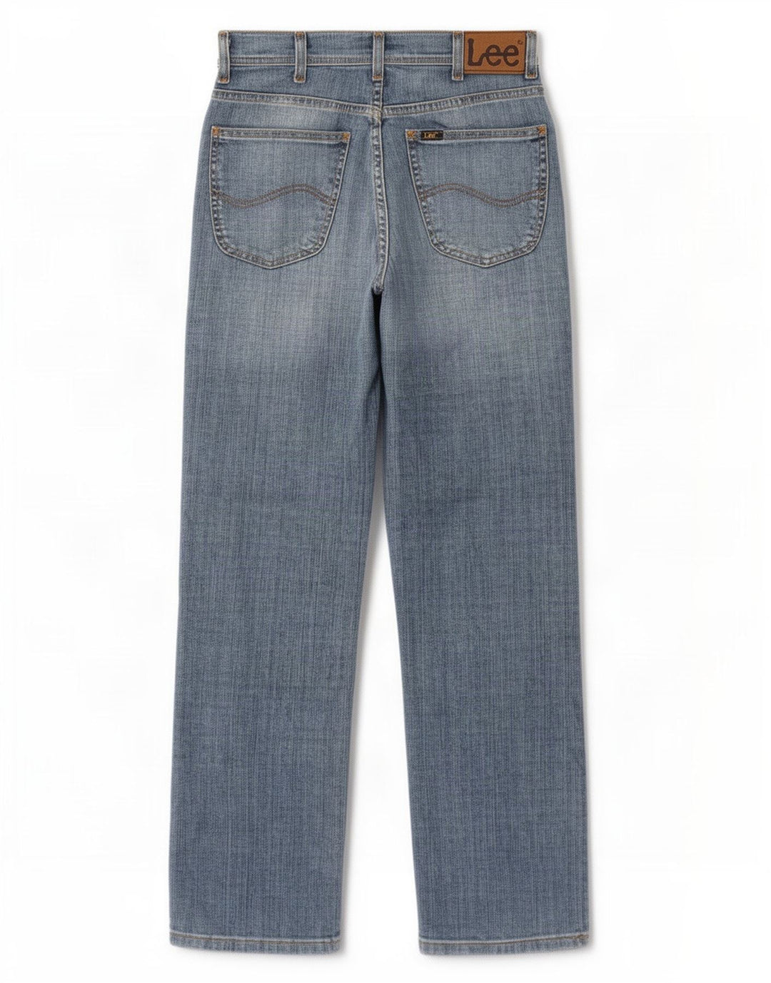 Lee Mens Brooklyn Straight Jeans W30 L32 Plavi pamuk